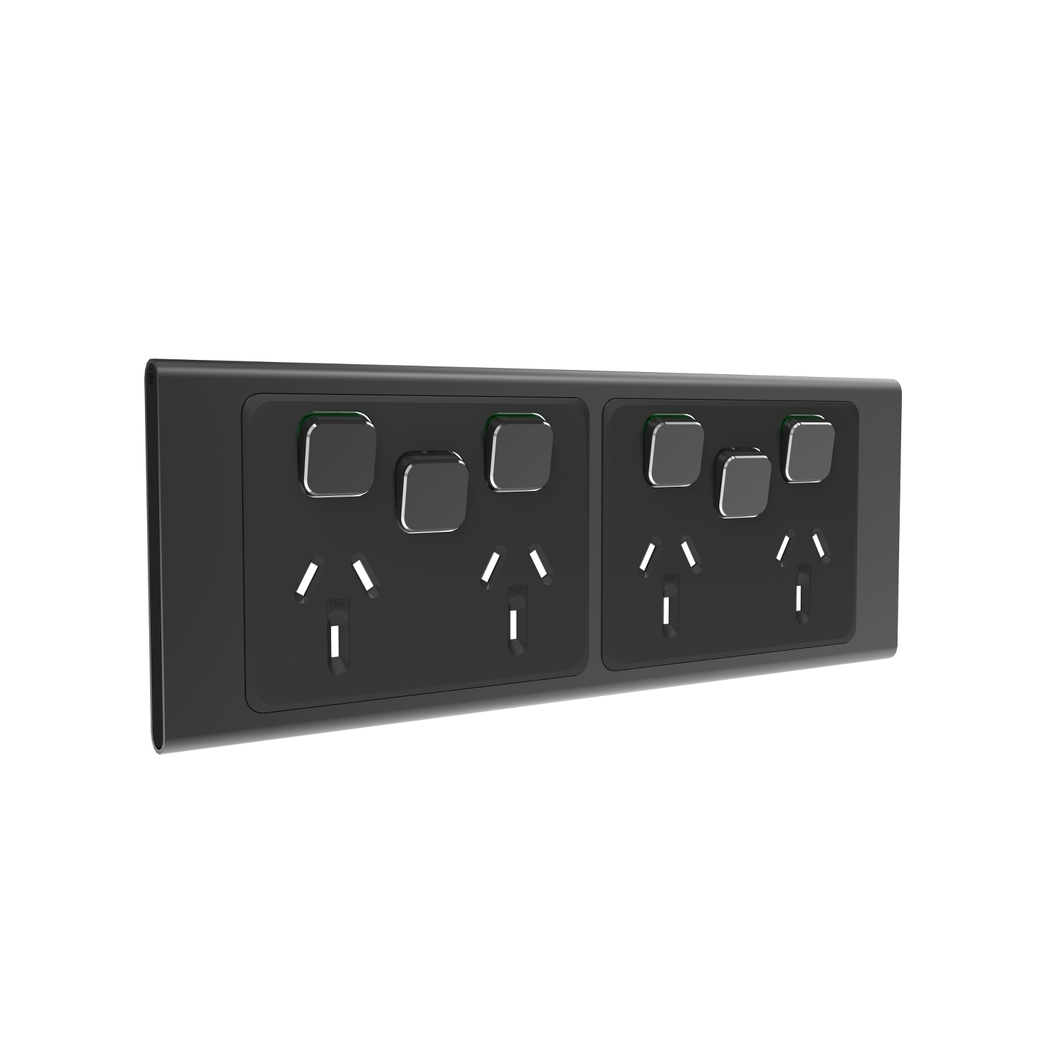 PDL Iconic Styl, cover frame, 6 switches & 4 sockets, horizontal - Silver Shadow