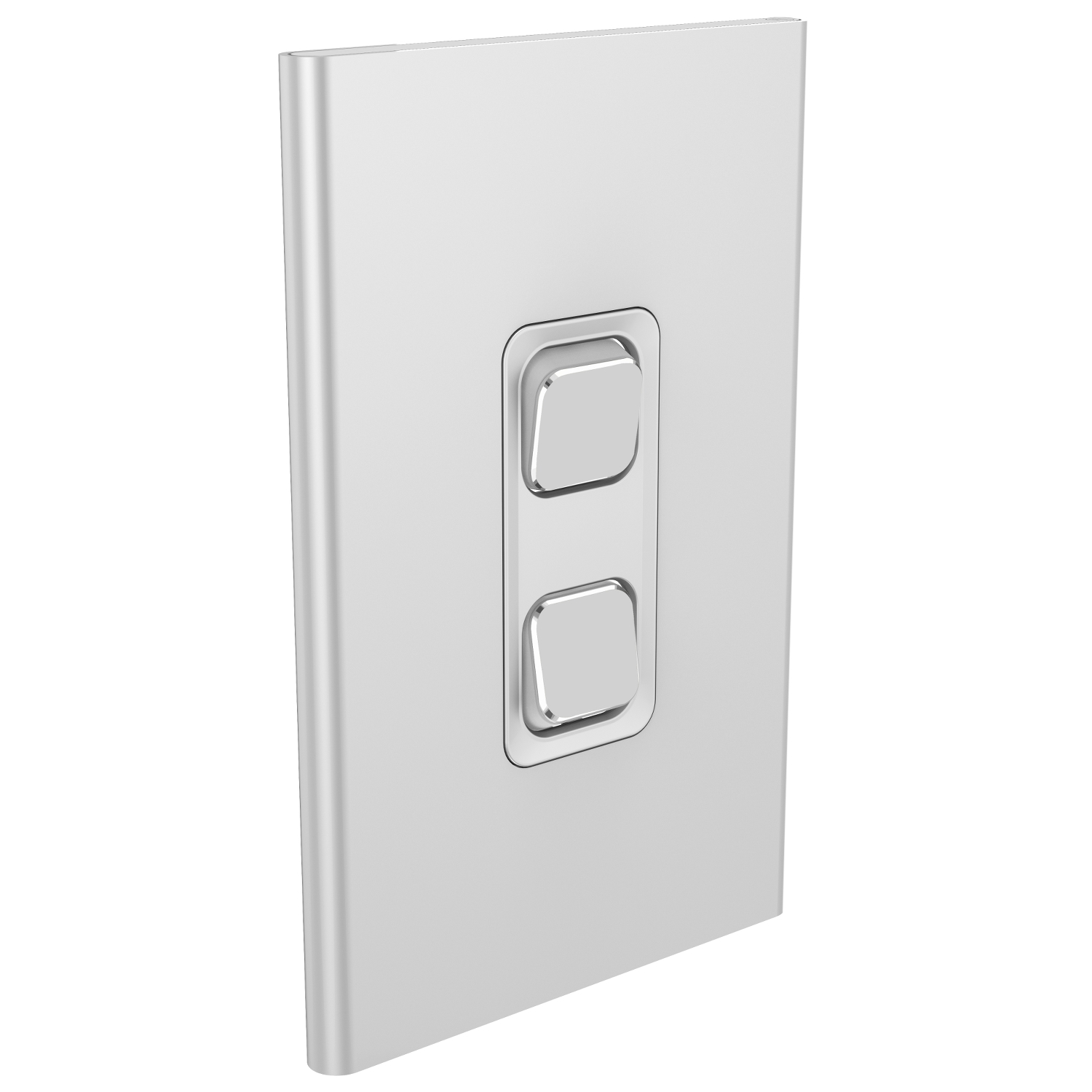 PDL Iconic Styl, cover frame, 2 switches, vertical - Silver