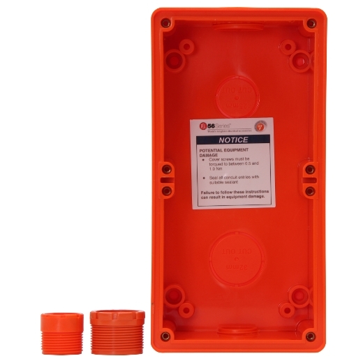 PDL56E2RO - PDL 56 Enclosure 63mm Deep 2-Gang -  Orange