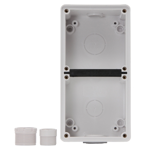 PDL56E2RW - PDL 56 Enclosure 63mm Deep 2-Gang -  White