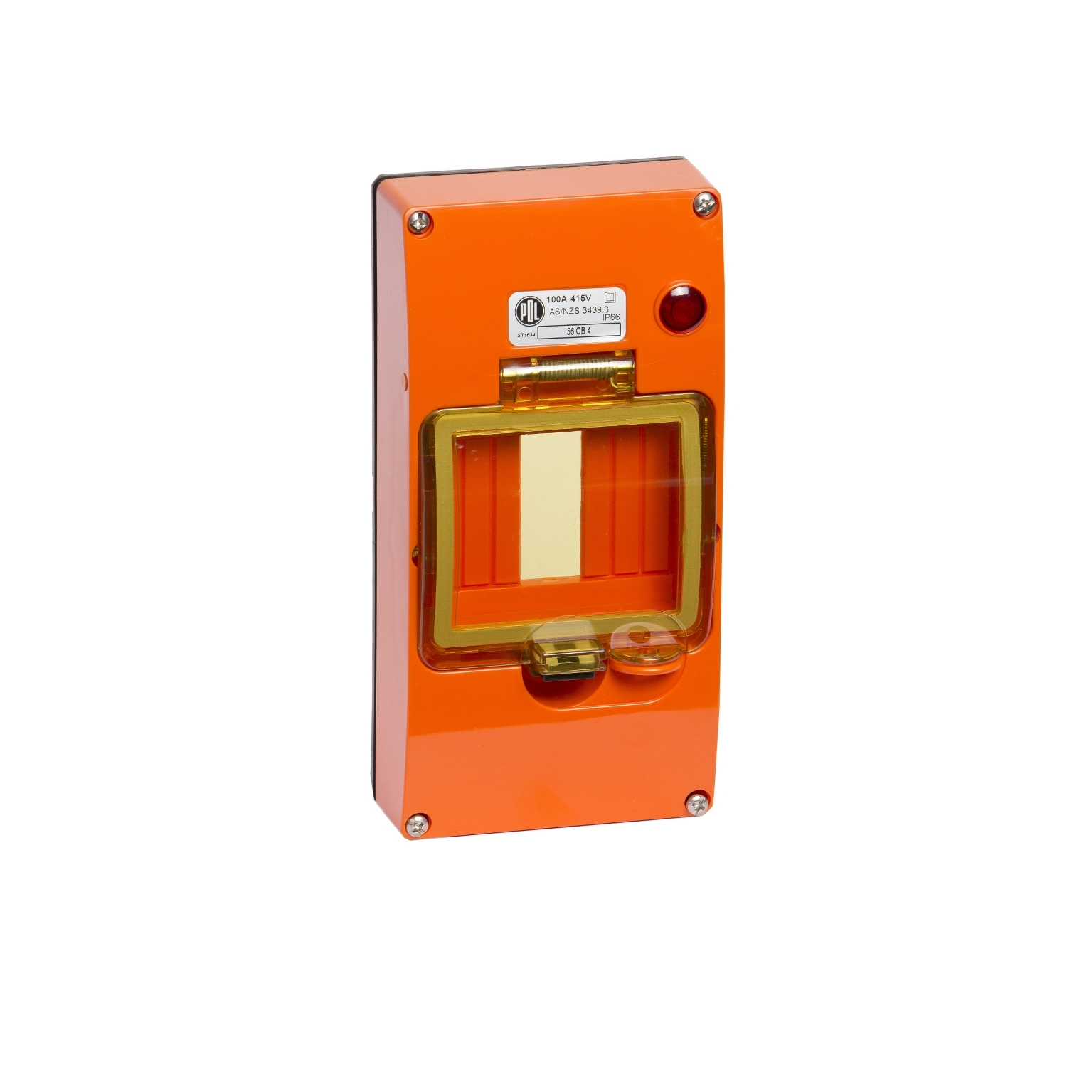 PDL56CB4LERO - PDL 56 DIN Rail 4Way + Mounting Cover  IP66 - Orange