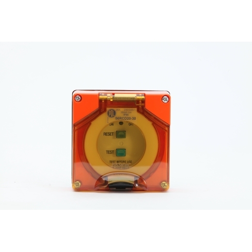 PDL56RCD2030LERO - PDL 56 RCD 30mA IP66 240V 20Amp - Orange