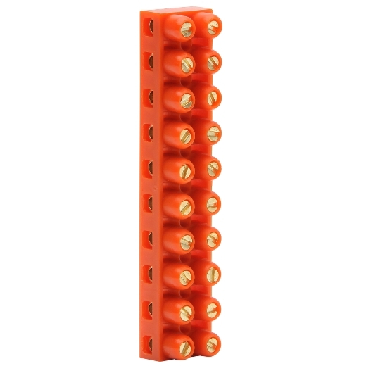 PDL151 - PDL Screw Connector Strip 10-Way 60 Degrees 500V 32Amp - Orange