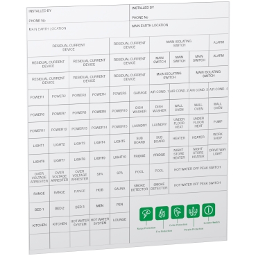 R9ACIL - Label sheet, Resi9, set of 20