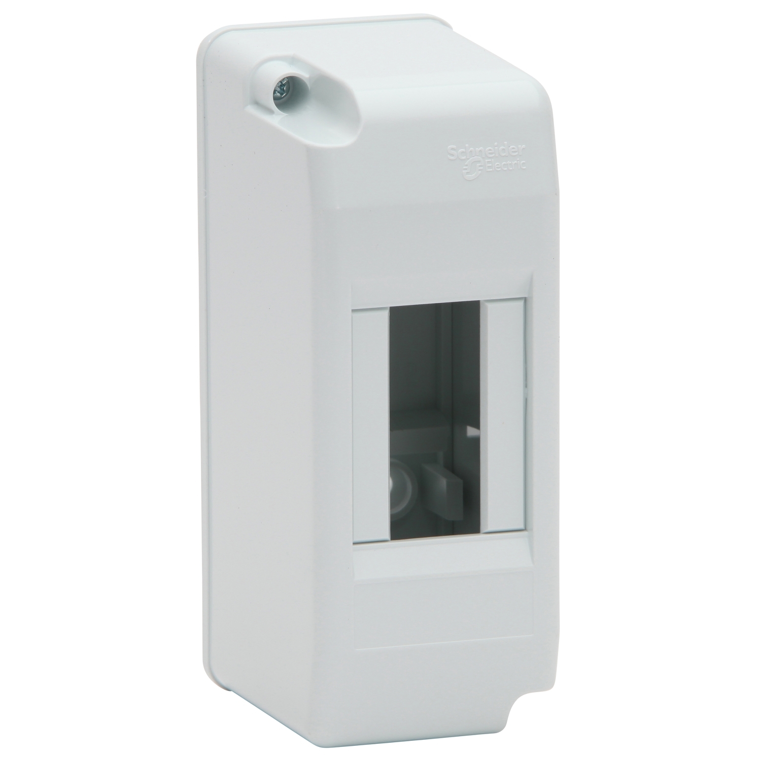 PDL  2-Way x 1 Surface Enclosure; 1-Pole and 1/2-Pole Knockouts Opening, ABS, White